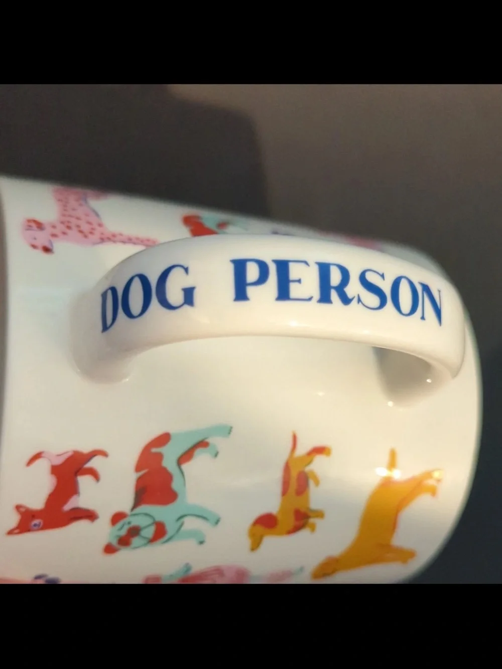 Dog person Pattern Ceramic Mug cup large multi colored dog for the dog lover